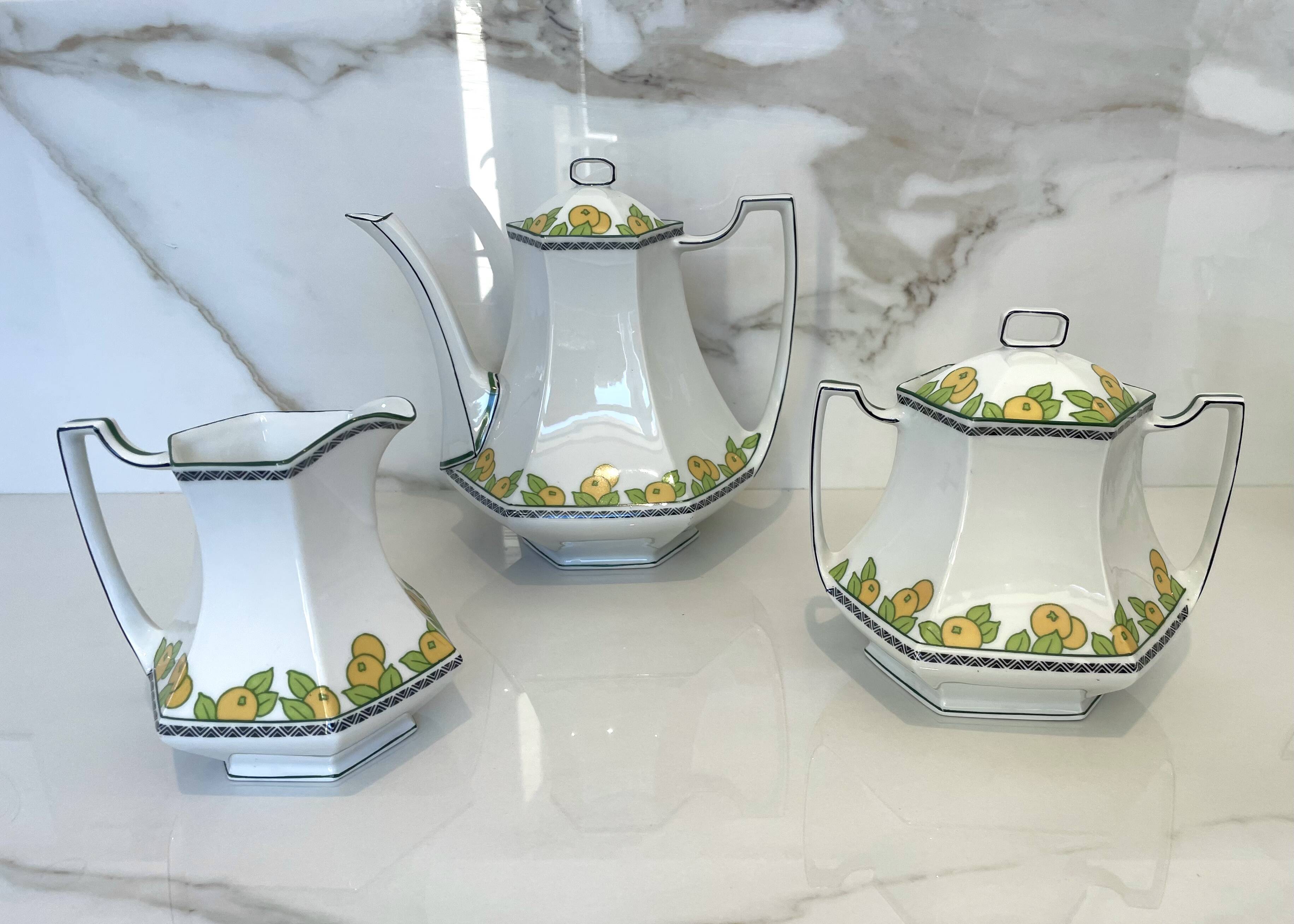 Art Deco tea service - Limoges Lanternier - 1920s 1930s