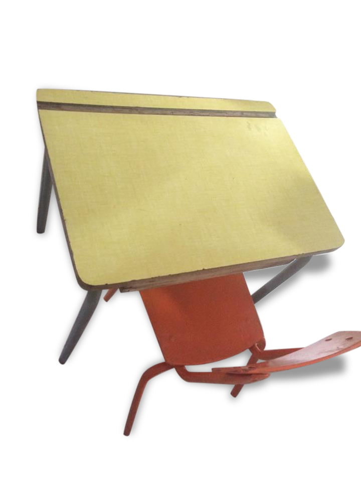 Schoolboy formica desk and Chair