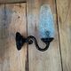 Wall lamp alloy black tulip molded glass Old deco
