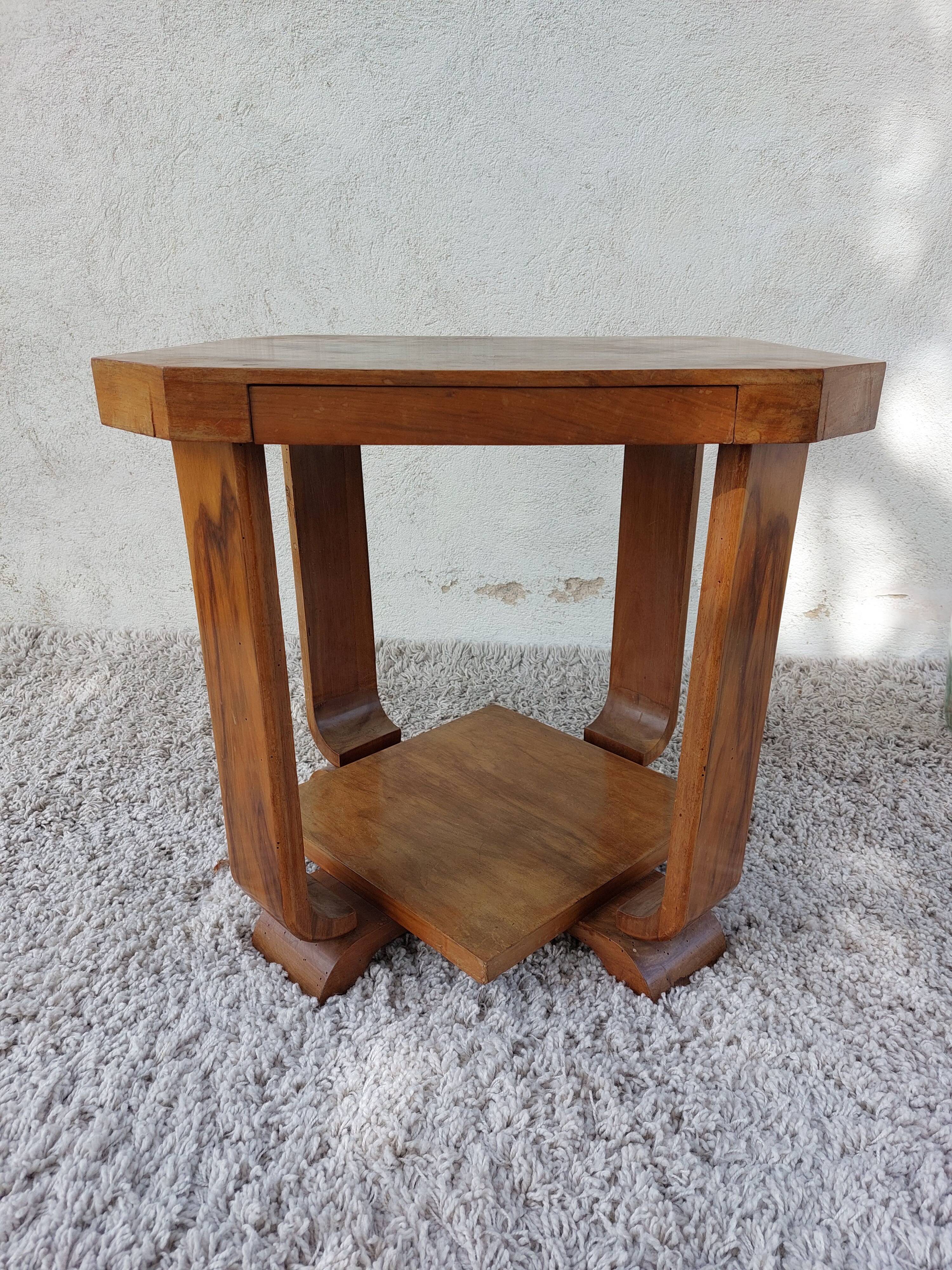 Square art deco pedestal table