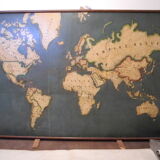 Vintage relief map of the world (planisphere)