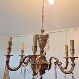 Lucien Gau, bronze worker since 1860 - Bronze chandelier with crystal pendants