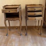 Set of 2 wooden bedside tables with drawers.
