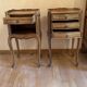 Lot de 2 tables de chevet en bois avec tiroirs