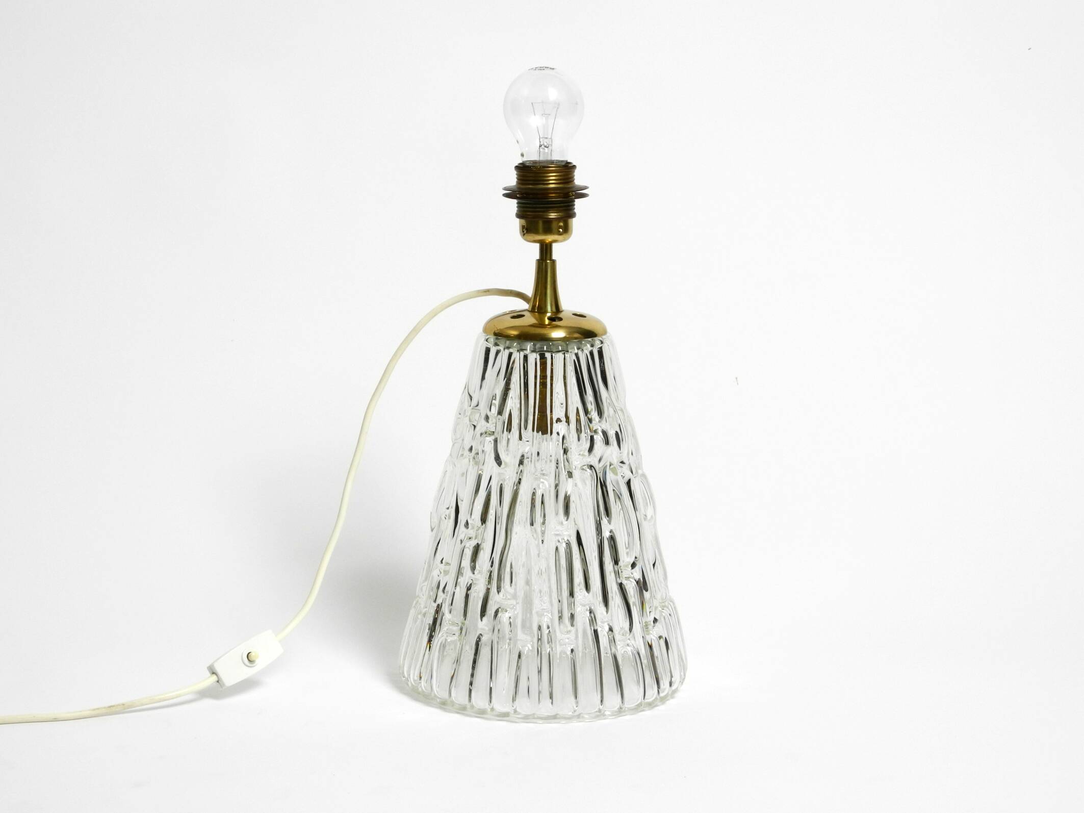 Heavy large Mid Century Modern glass table lamp by Rupert Nikoll Vienna | h