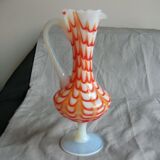 Crystal or opaline foot pitcher murano opalescent glass fair