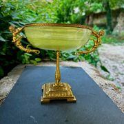 19th-century onyx and bronze fruit bowl tazza