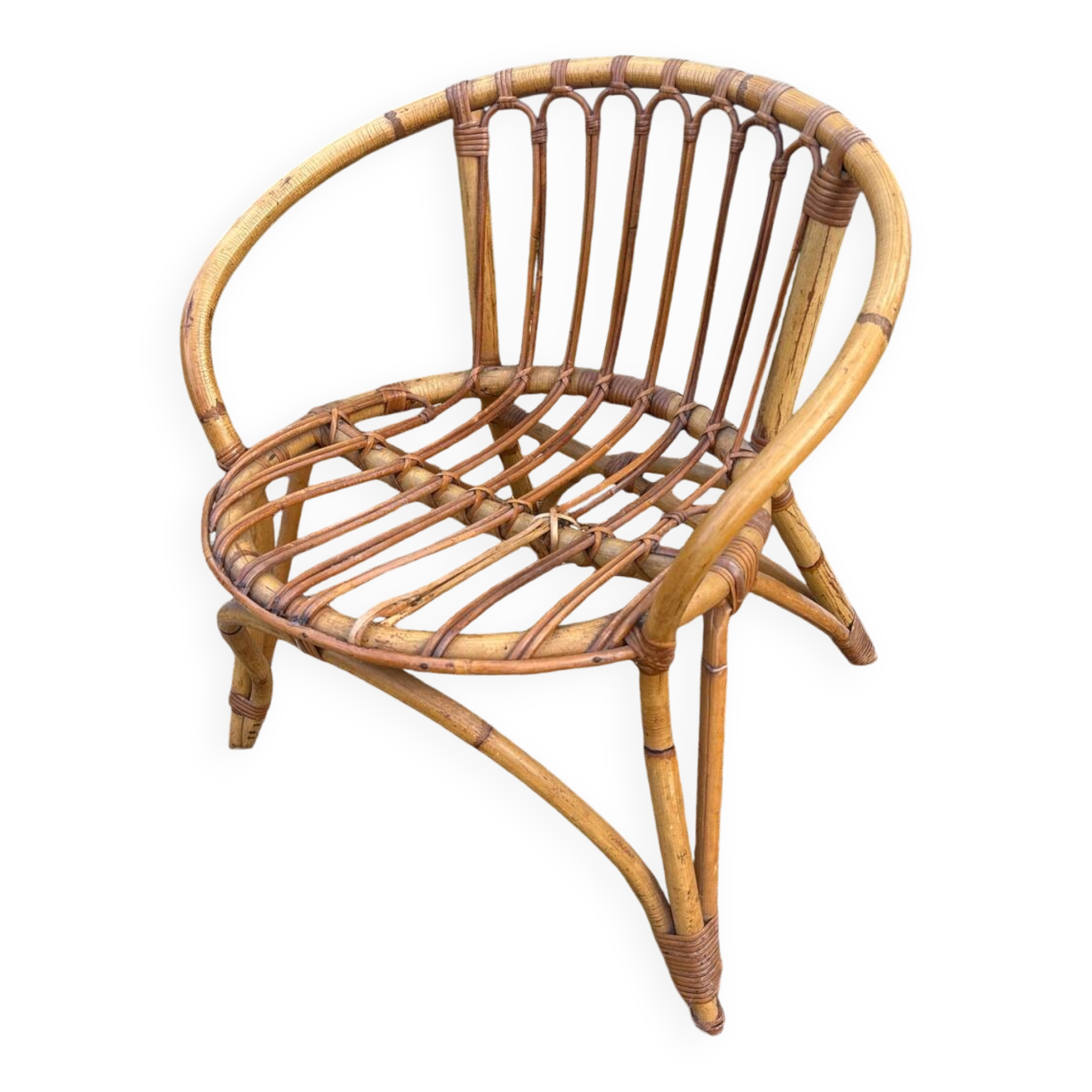 Vintage rattan armchair