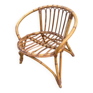 Fauteuil rotin vintage
