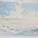 René leverd: switzerland, twilight and dawn, original signed watercolor