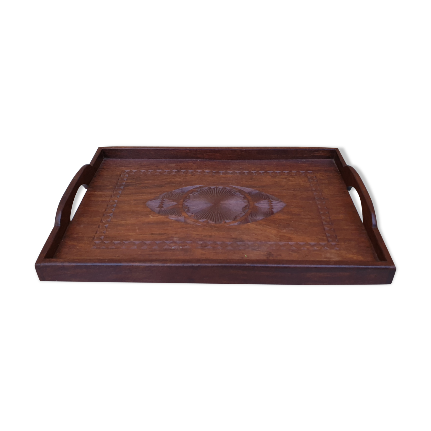 Ancient carved wooden tray