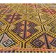 Yellow Handwoven Vintage Turkish Wool Flatweave Kilim Rug 118x200