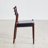 Model 78 rosewood dining chairs by niels o. møller for j.l. møllers, set of 6