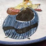 Le Brescou enamelled ceramic Vallauris plate