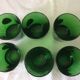 Set of six green glasses