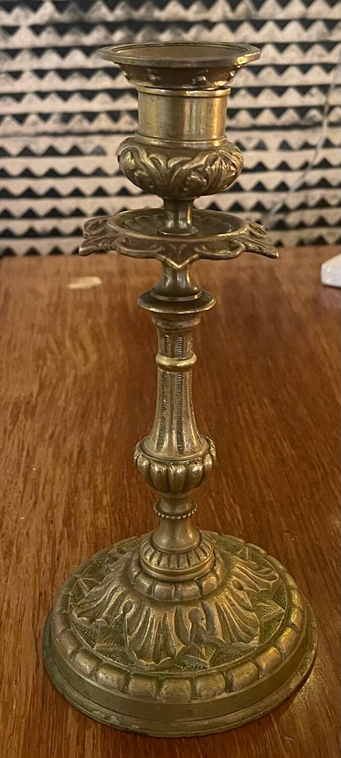 Old bronze candle holder