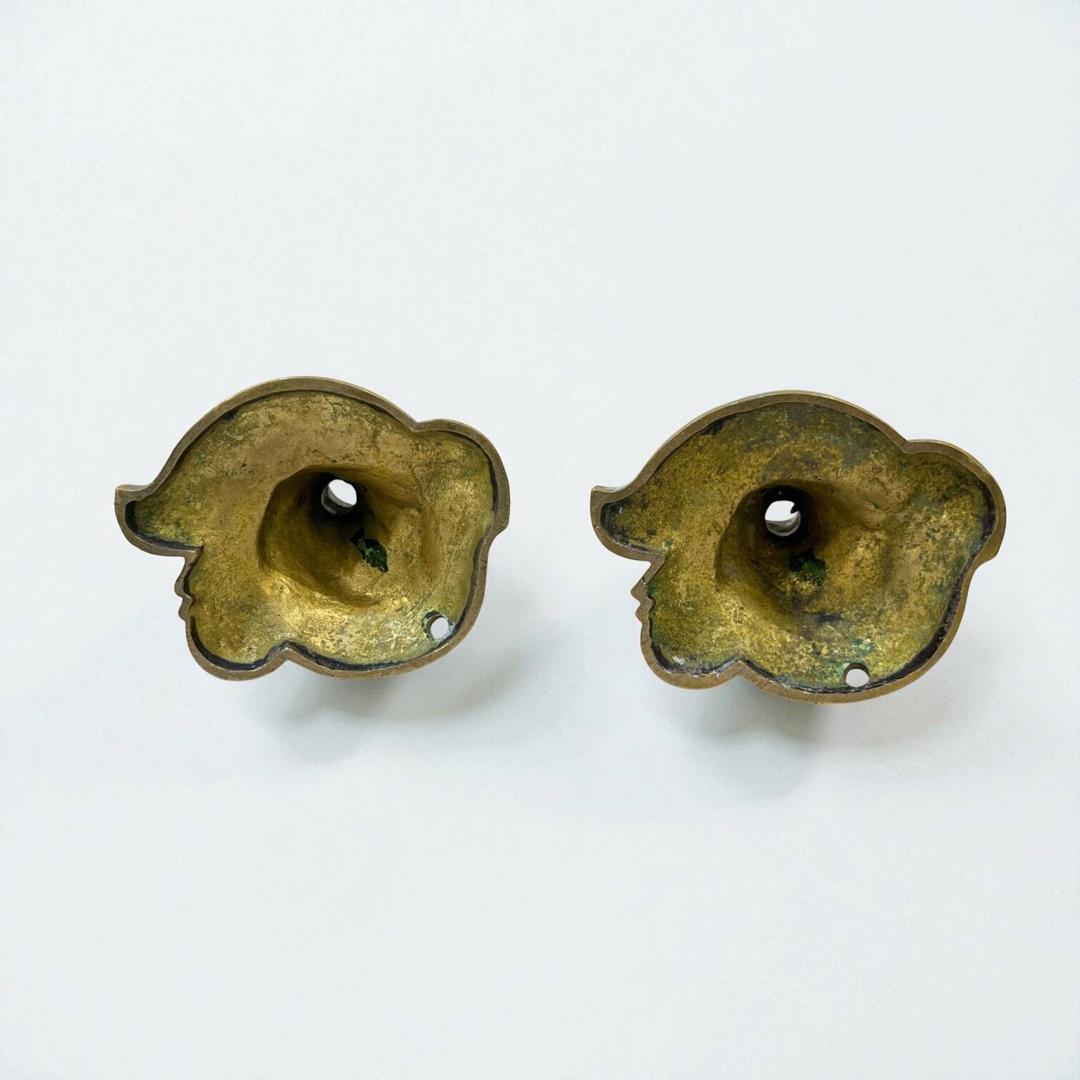 Pair of antique gilt bronze toilet candlesticks - 19th century - Louis X style