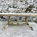 Louis XVI style oval coffee table in onyx and gilt brass