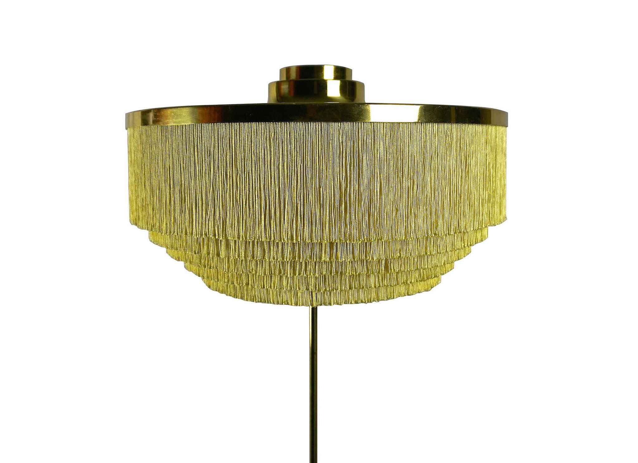Vintage model G - 110 silk fringe floor lamp by Hans-Agne Jakobsson brass