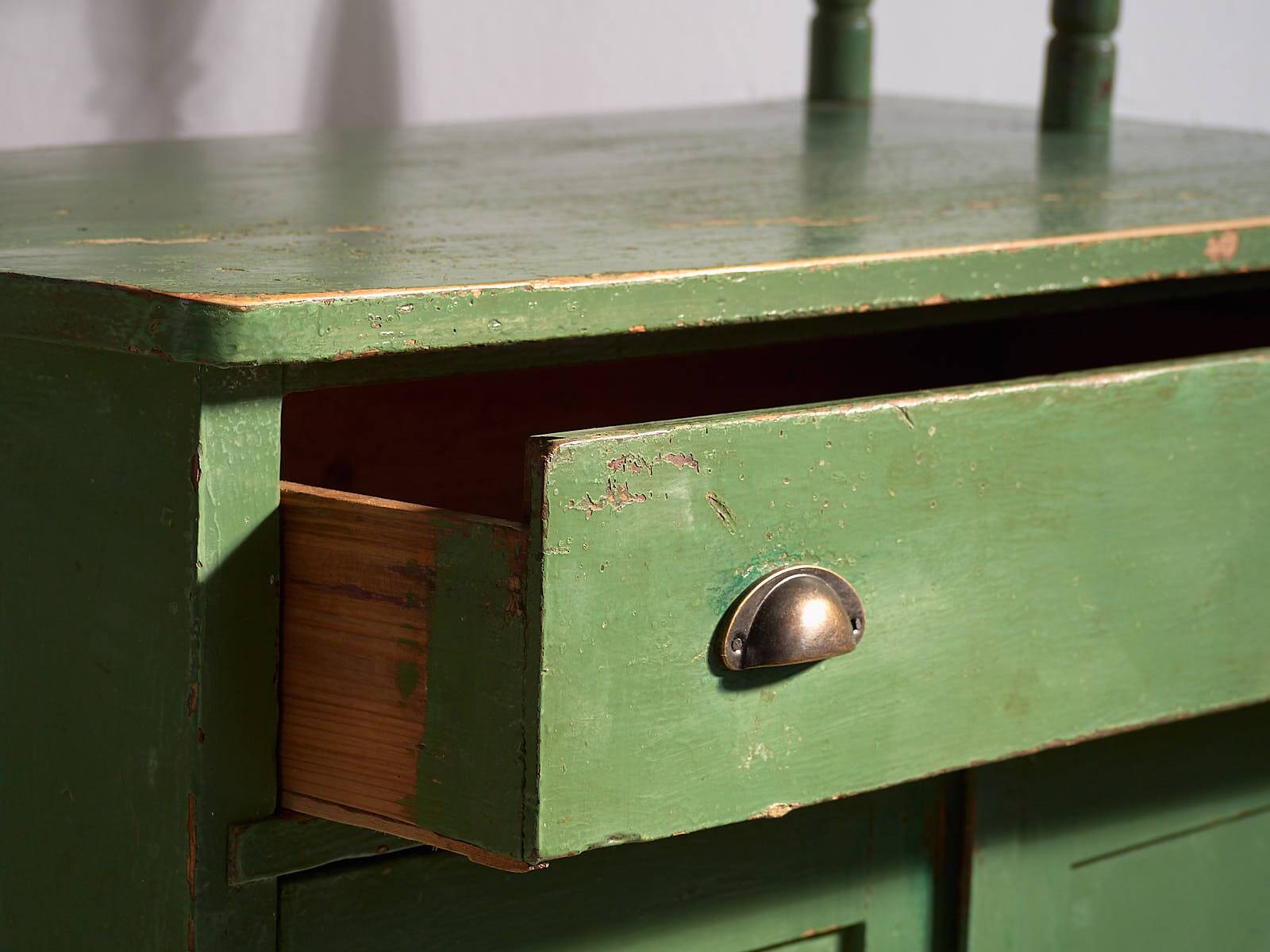 Antique emerald green kitchen cabinet (circa 1920)