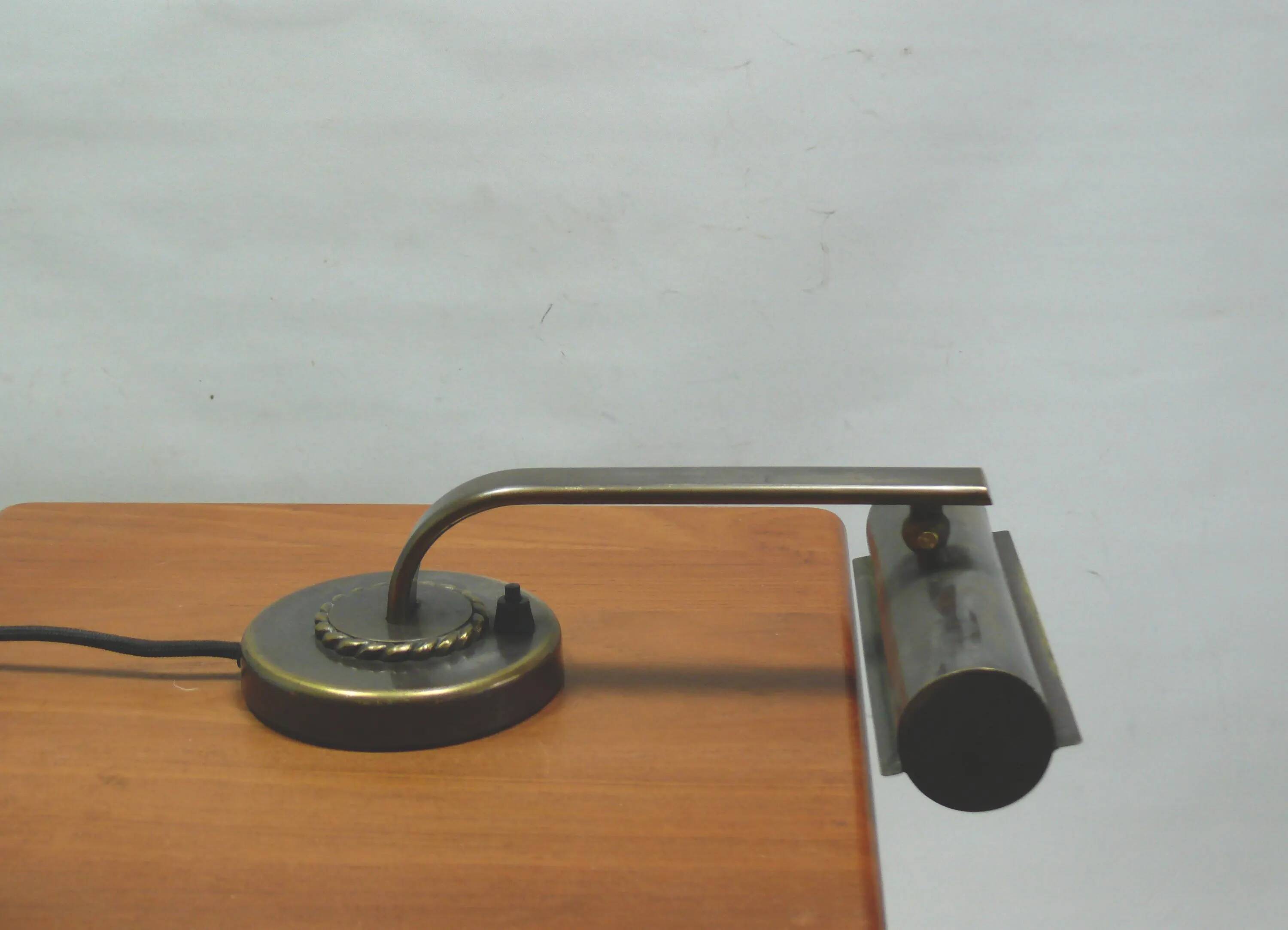 Art Deco brass piano lamp, circa 1930