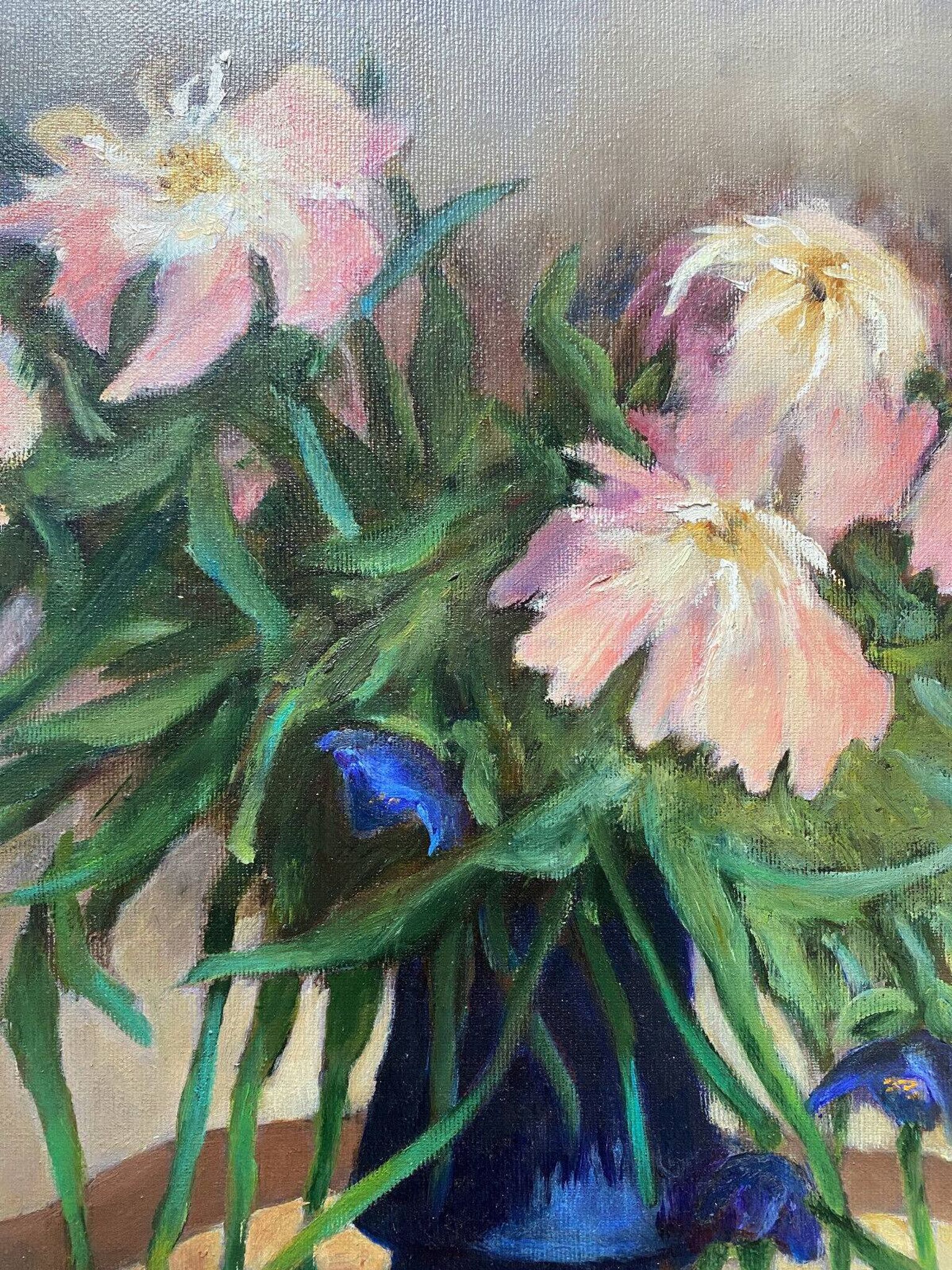 HST painting "bouquet of flowers in vase" signed Porcherot late 20th century
