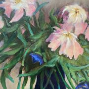 HST painting "bouquet of flowers in vase" signed Porcherot late 20th century