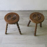 Pair of tripod stools