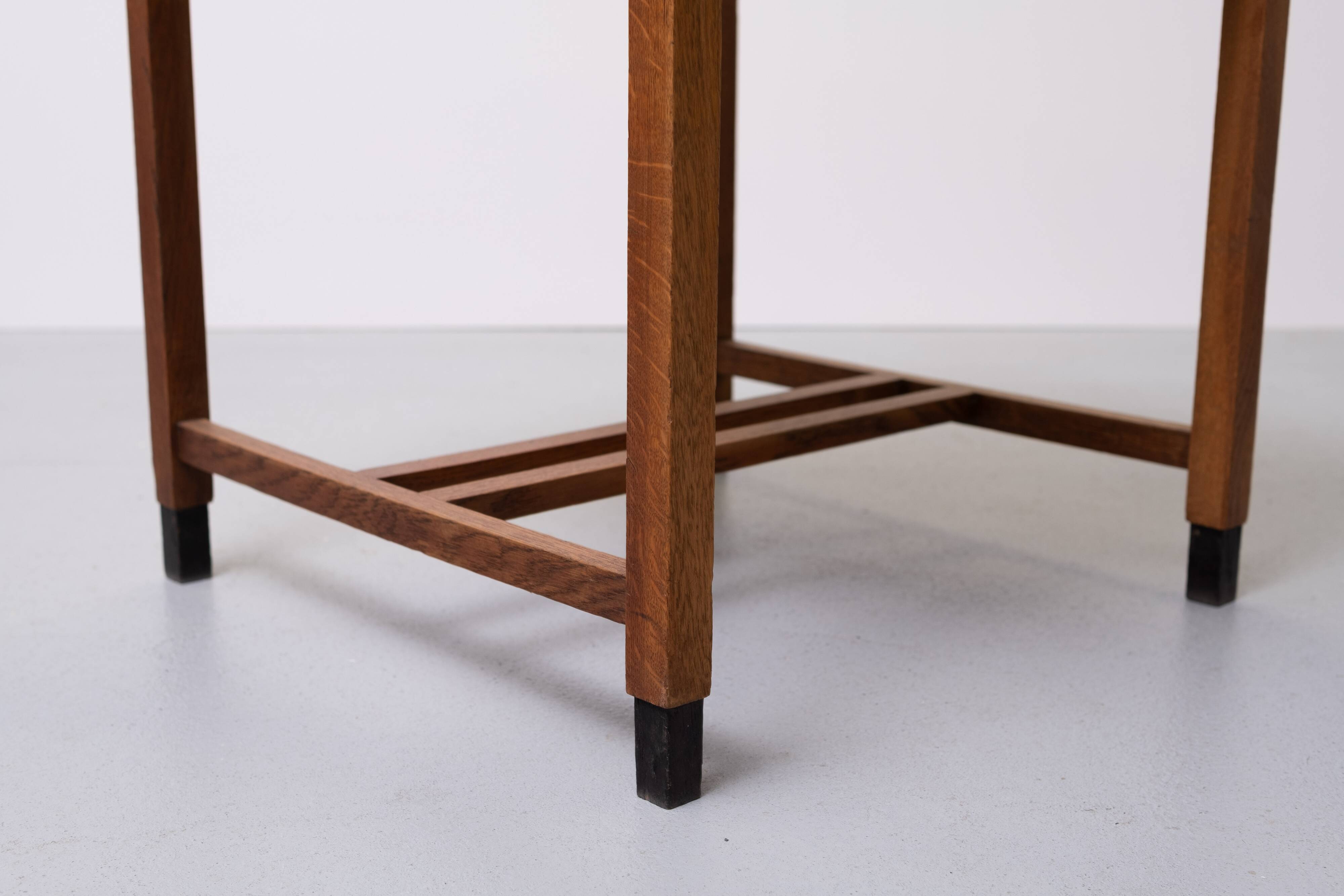 Amsterdamse School Oak writing table Dutch Art Deco 1930s