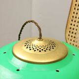 Vintage Green Italian Pool Table Lamp in Brass and Plastic