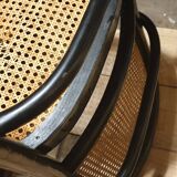 50/60 curved wooden cane armchair