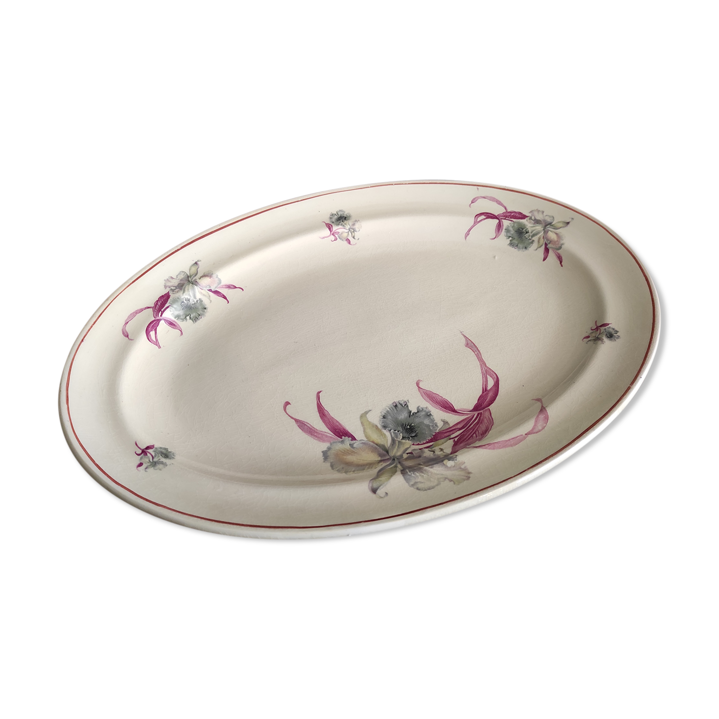 Vintage French oval serving dish by Moulin des Loups