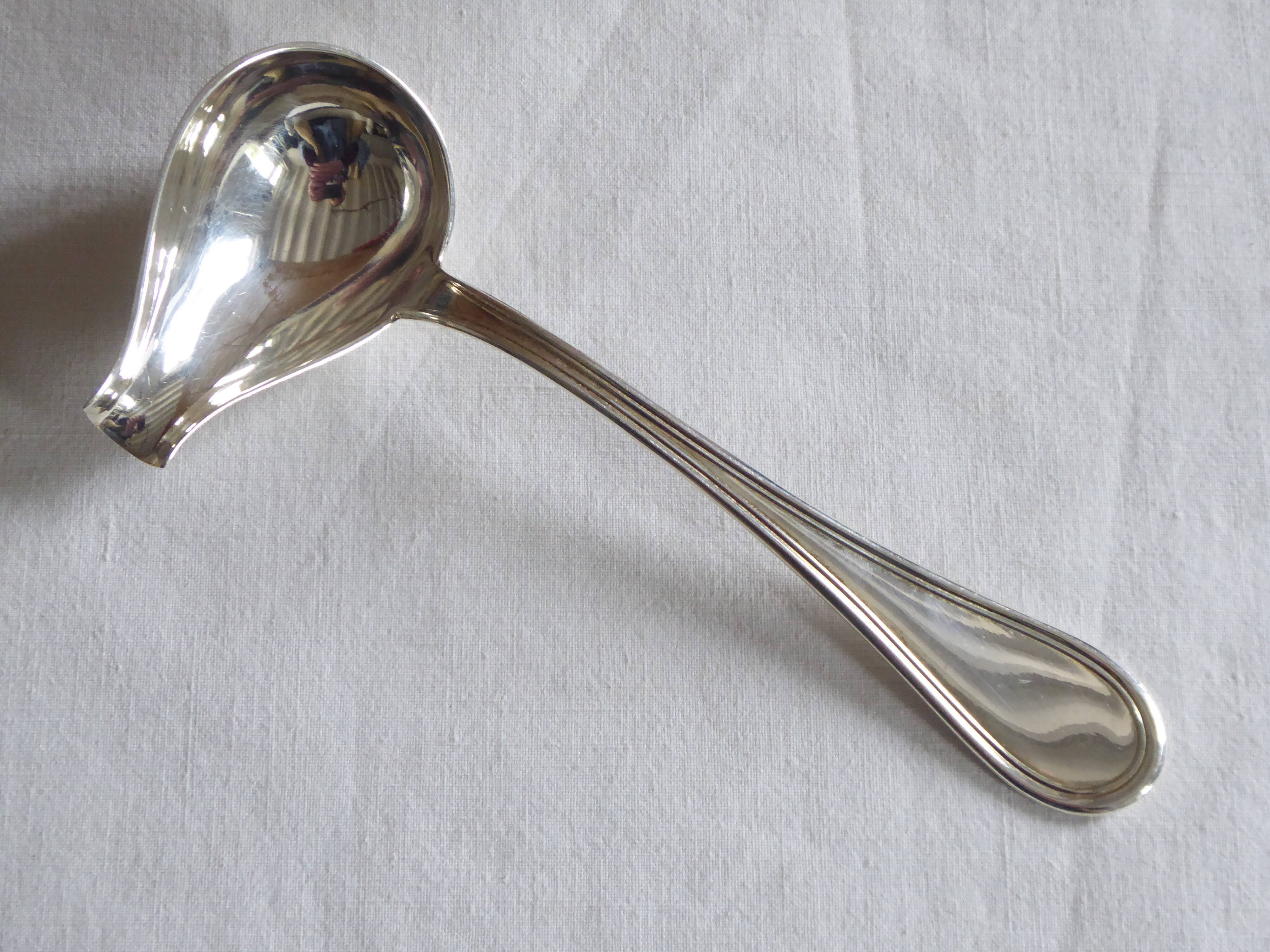 Sauce spoon, olri, silver metal, 15 cm