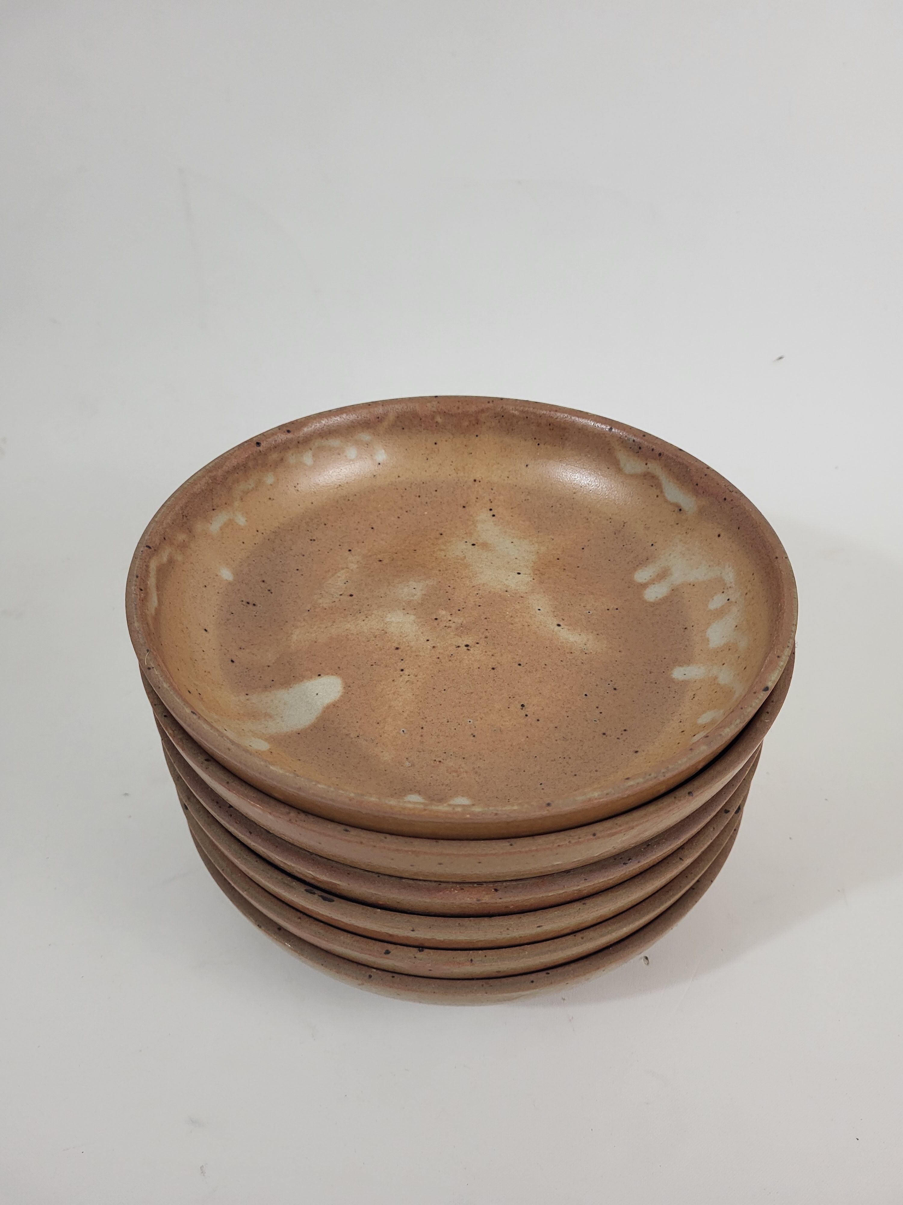 Set of 6 hollow plates in Puisaye stoneware