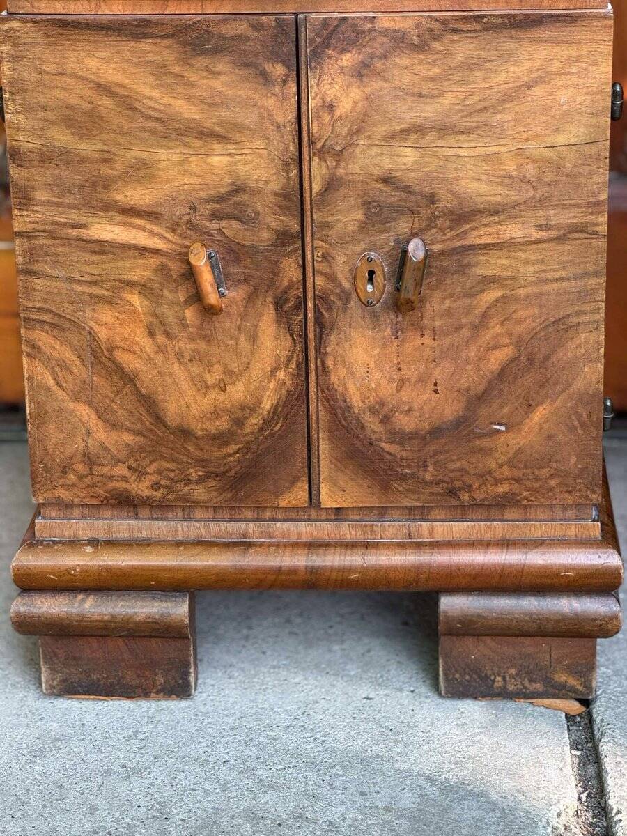 Austrian Art Deco chests in walnut veneer, 1920s, set of 2