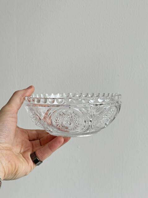 Antique glass fruit bowl