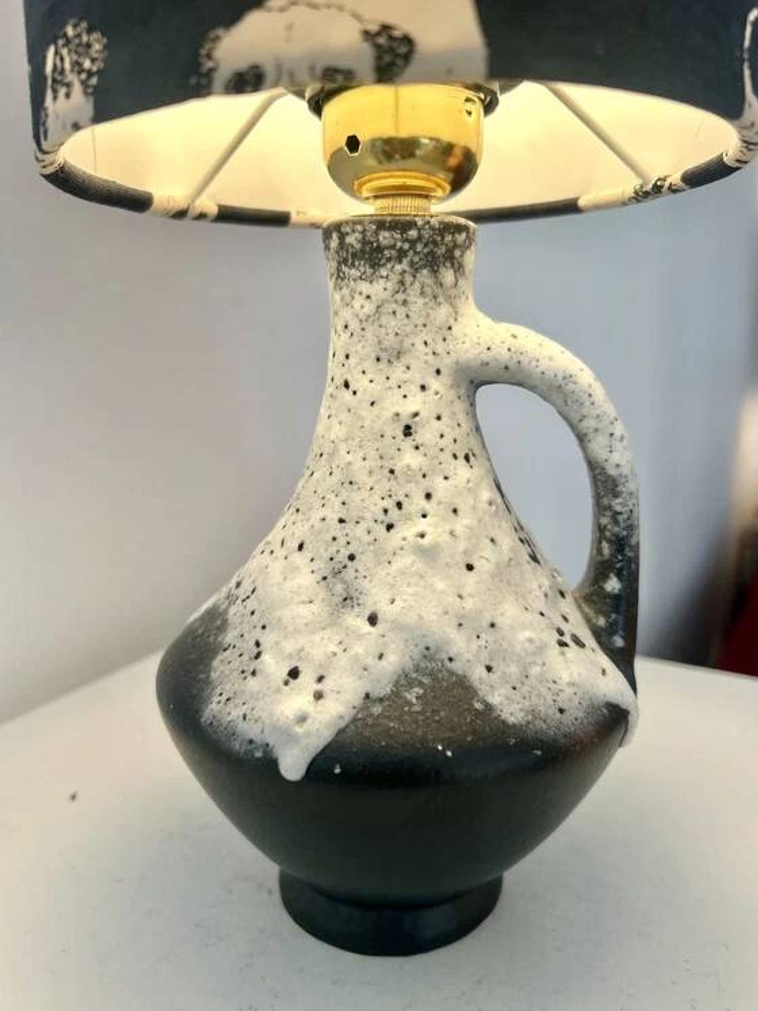 Rare design lamp in ceramic from West Germany by Bay Keramik - cordless, suitable for outdoor use.