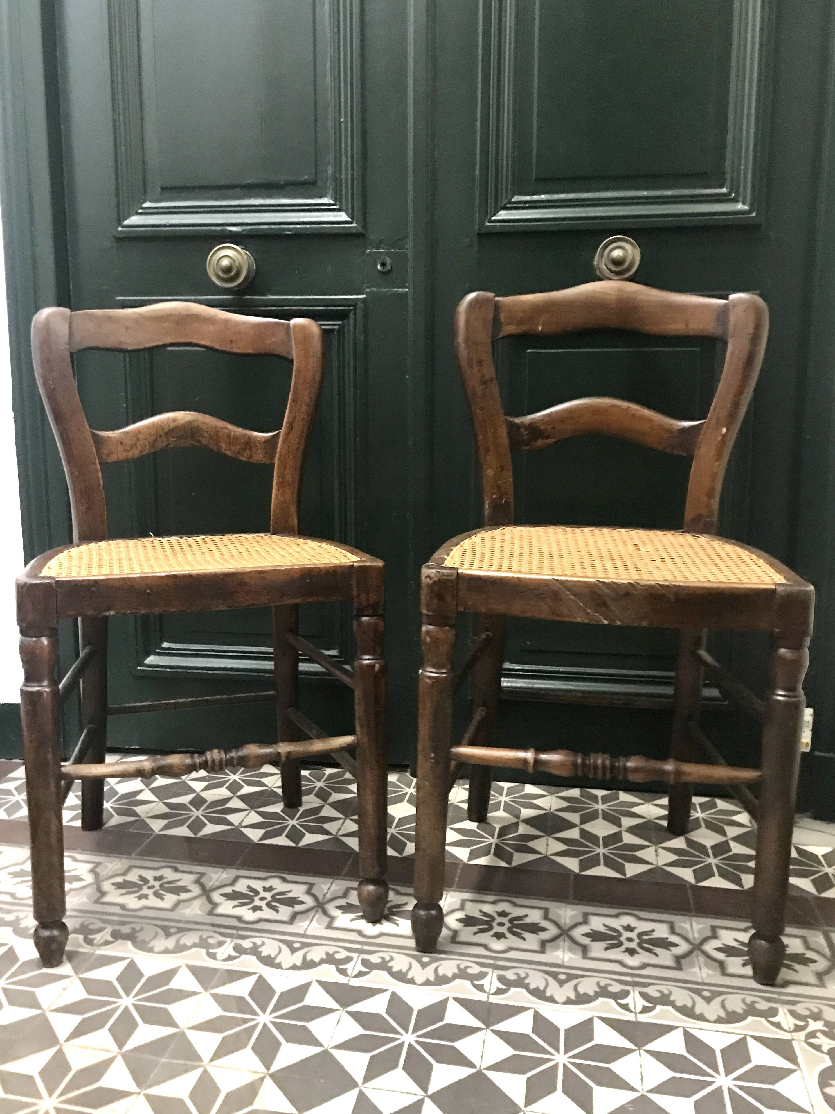 Pair of cane chairs