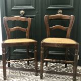 Paire de chaises cannées