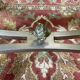Neoclassical brass and glass coffee table