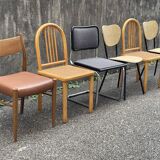 Set of 6 mismatched vintage chairs