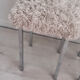 Set of two vintage chrome stools with fluffy upholstery
