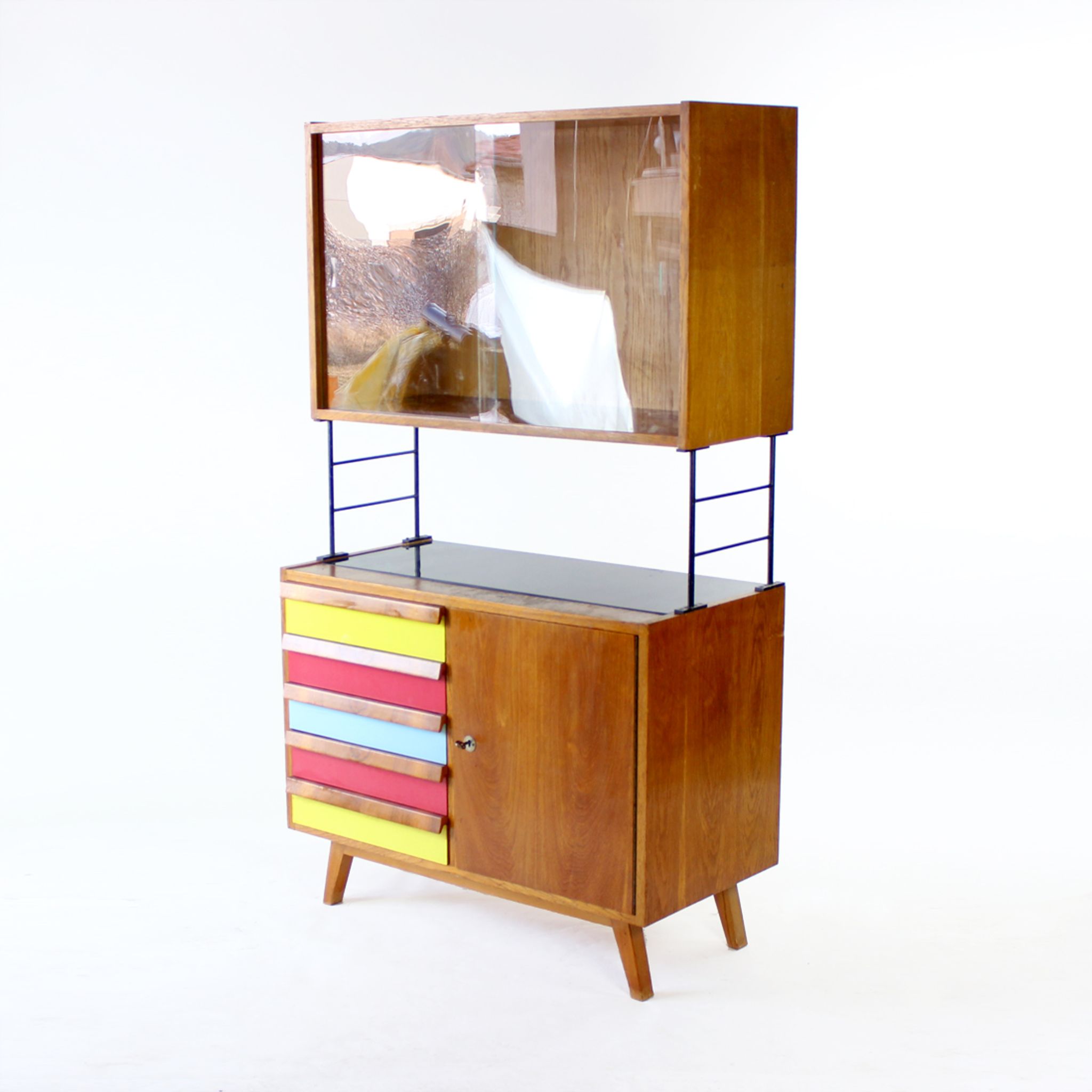 Tall Mid Century Sideboard, Czechoslovakia 1960s
