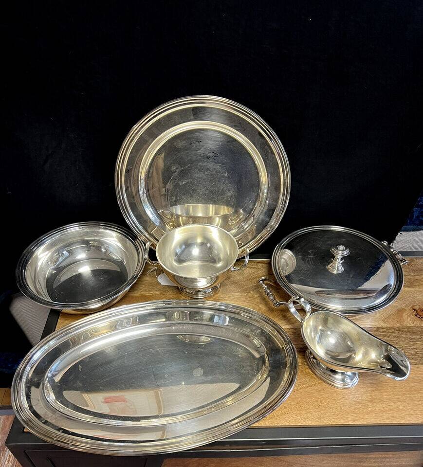 Tableware / silver plated metal / Shaped pieces (O): 6 pieces
