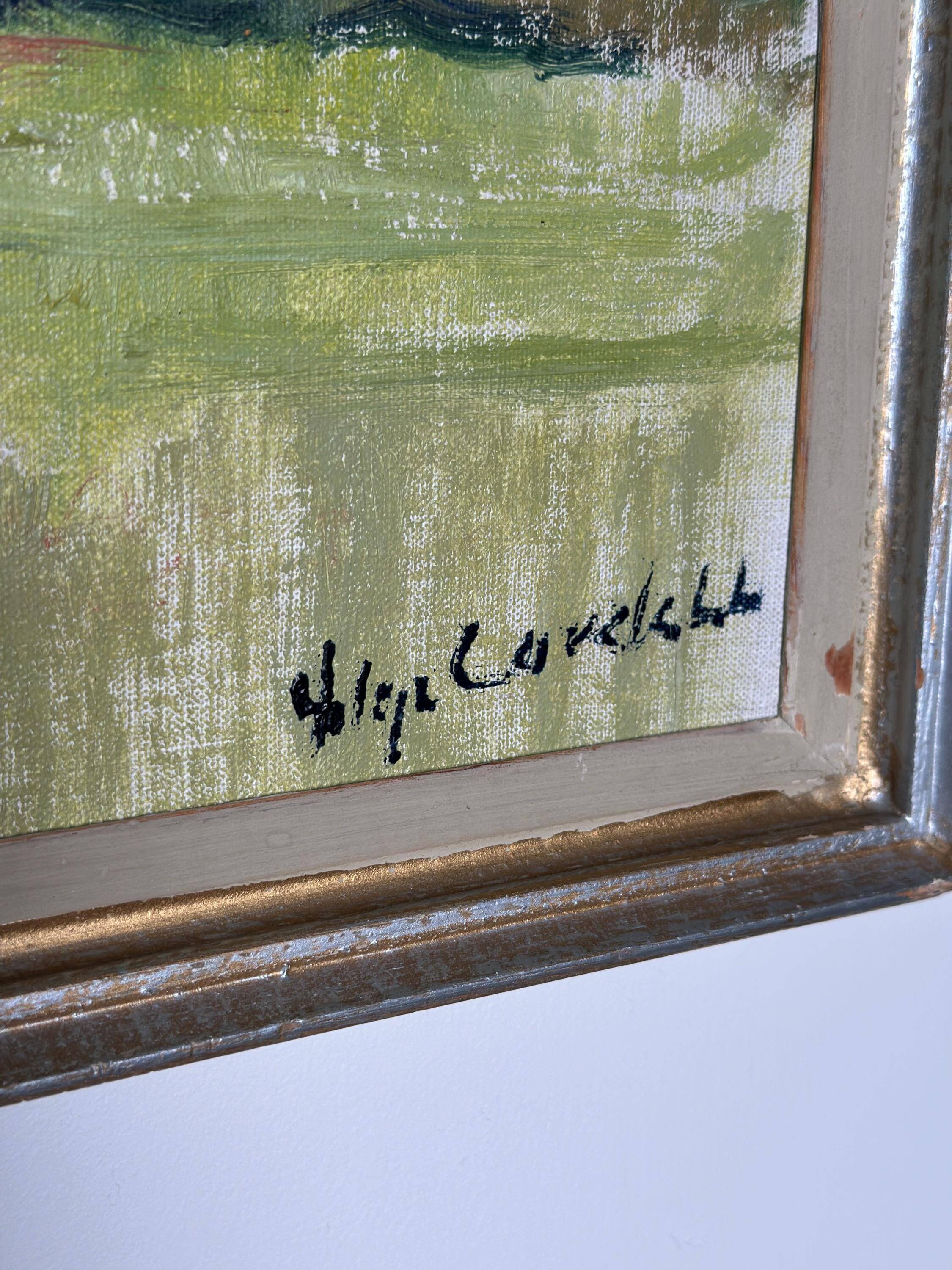 Swedish Oil on Canvas – “Farm, Grevie” by Helge Cardell