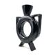 Organic modern black ceramic vase, Italy 1980s