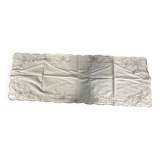 Old embroidered cotton table runner - circa 1900 - l 105 cm / l 68 cm