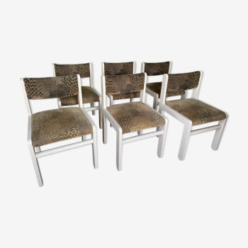 Set de 6 chaises 1980 style scandinave