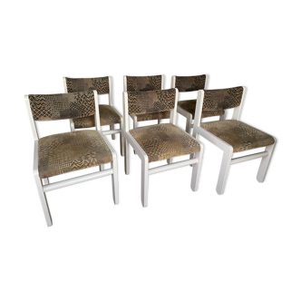 Set of 6 chairs 1980 Scandinavian style