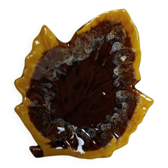 Vallauris style leaf-shaped bowl